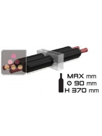 Lot de 4 supports de 4 bouteilles horizontales pour vitrine Calice Design faible profondeur CALICE DESIGN