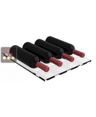 Clayette en plexiglas pour 4 bouteilles horizontales dans la profondeur CALICE DESIGN