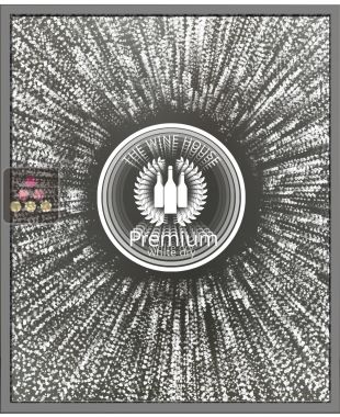 Panneau décoratif en verre de synthèse rétro-éclairé avec inscription personnalisée - Effet Mur Infini - Inclusions Bris de Verre Ma Cave à Vin