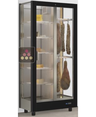 Vitrine réfrigérée de présentation pour charcuteries et fromages - 3 côtés vitrés - Habillage magnétique interchangeable CALICE DESIGN