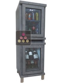 Mini-cave à vin & Mini-bar 100% silencieux en colonne avec habillage bois personnalisable WINEBAR