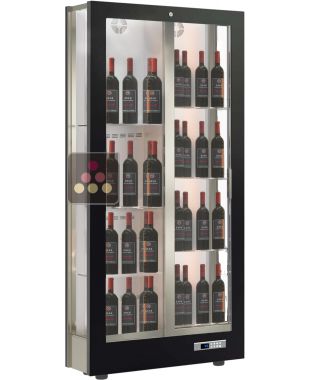 Vitrine à vin multi-usages service et conservation - P36cm - Usage pro - 3 côtés vitrés - Bouteilles verticales CALICE DESIGN