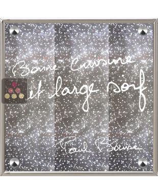 Panneau décoratif en verre avec texte en impression numérique - 64x64cm Ma Cave à Vin