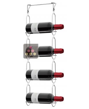 Support mural de 4 bouteilles de taille magnum CHAIN MY WINE