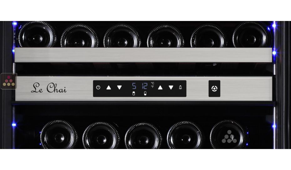 Cave à vin 2 températures de service ou de conservation encastrable en colonne auto-ventilée