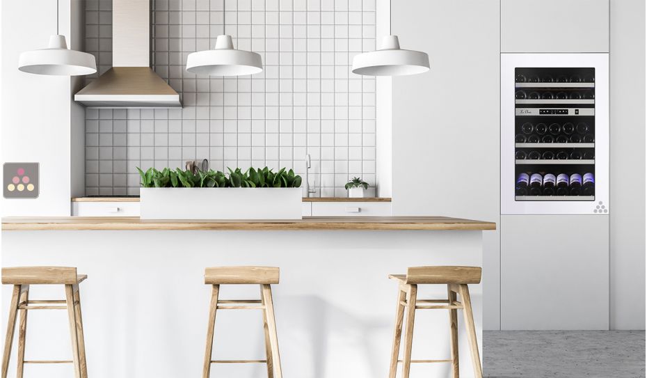 Cave à vin 2 températures de service ou de conservation encastrable en colonne auto-ventilée