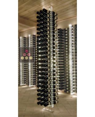 Porte bouteille pose libre en plexiglas pour 168 bouteilles - Hauteur = 2800 mm (illumination LED optionnelle) SOBRIO