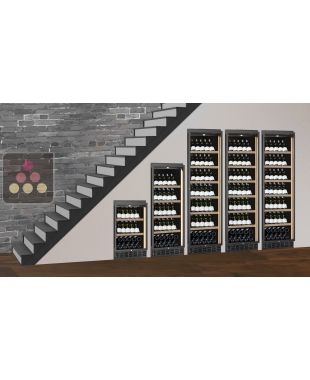 Combiné de 5 caves à vin encastrables sous escalier de vieillissement et de service CALICE