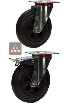 Aménagement base de cave avec 4 roulettes pivotantes - Hauteur 85 mm