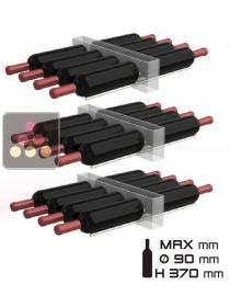 Lot de 3 supports de 8 bouteilles horizontales pour vitrine Calice Design CALICE DESIGN