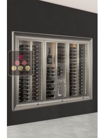 Combiné encastrable de 3 caves à vin multi-usages modulaires, encastrement surélevé 350mm - Groupe froid déporté R134a CALICE DESIGN