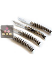 Set de 4 couteaux Opinel en bouleau lamellé avec Lame gravée Paul BOCUSE PAUL BOCUSE