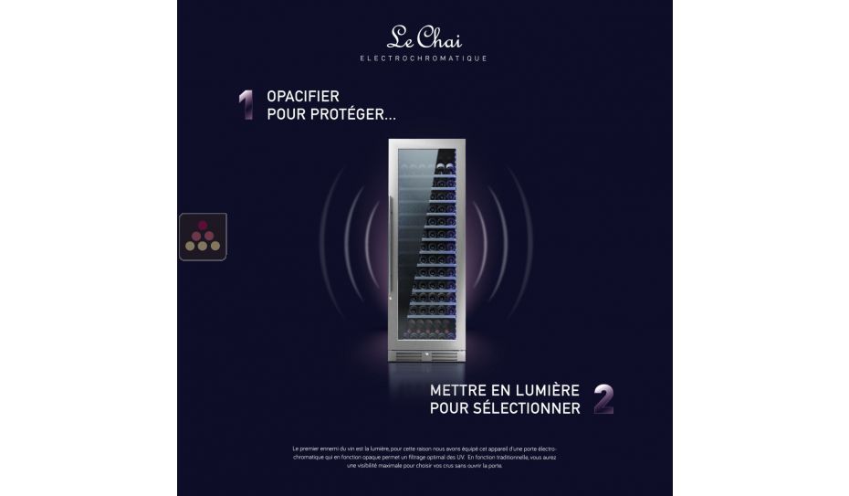 Cave à vin mono-température de conservation ou de service - Porte électrochromatique