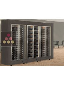 Combiné modulaire de 3 caves à vin traversantes multi-usages, accès avant/arrière CALICE DESIGN