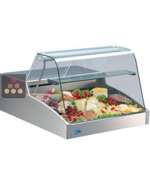 Comptoir réfrigéré posable ouvert pour self-service - Largeur 150cm - Vitrage droit TECNOX