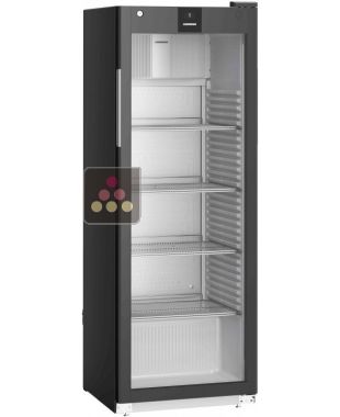 Armoire positive ventilée noire - Porte vitrée et éclairage LED latéral - 250L LIEBHERR PRO