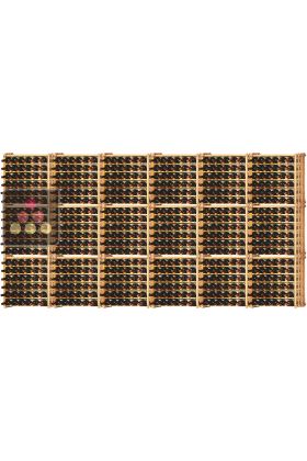 Lot de 18 casiers modulaires en hêtre massif pour 684 Bouteilles