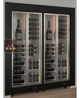 Combiné encastrable de 2 vitrines à vin multi-températures - Usage pro - Équipement personnalisable - Encadrement droit CALICE DESIGN