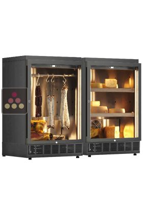 Combiné enchassable d'une cave à fromage et d'une cave à charcuterie
