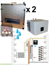 Climatiseur de cave 2900W à condenseur à eau et évaporateur gainable - avec humification et fonction chauffage - Gainage vertical FRIAX