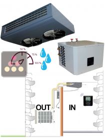 Climatiseur de cave à vin jusqu'à 48m3 avec condenseur à eau, fonction chauffage et humidificateur électronique - Evaporateur plafonnier FRIAX
