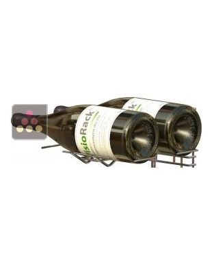 Panier chromé pour support Visioplan 2 bouteilles 75cl - Position allongée VISIORACK