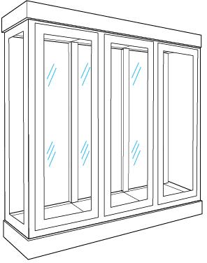 Le fond de la cave à vin est vitré