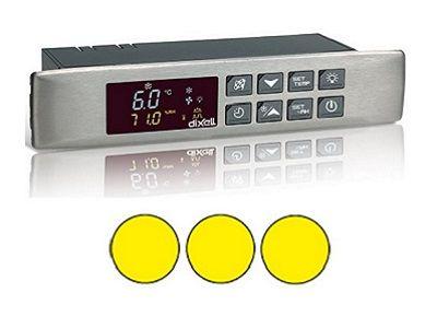 Éclairage LED blanc chaud (2700-3200°K) sans variateur, contrôlé par interrupteur (ou application mobile si modèle connecté)