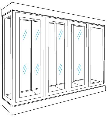 Le fond de la cave à vin est vitré